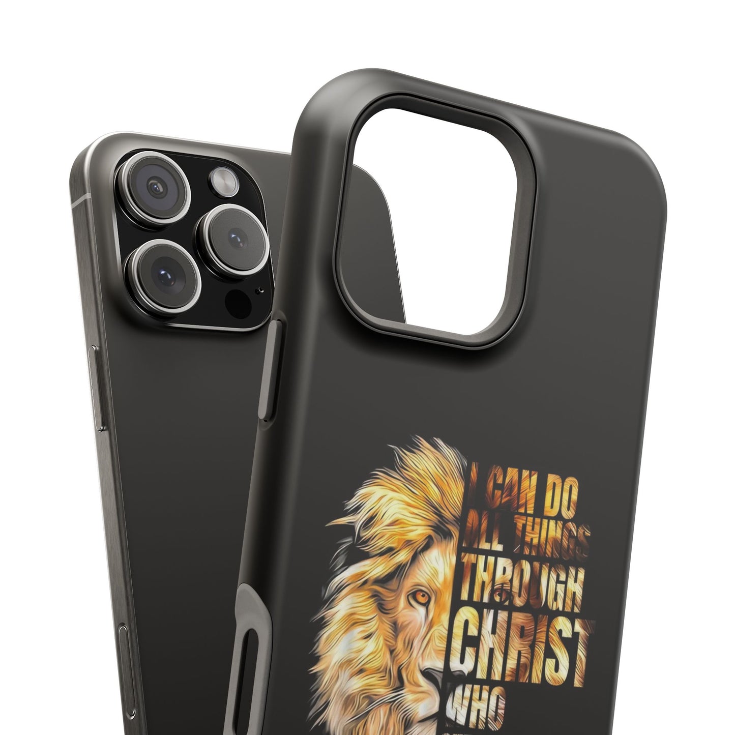 Inspirational Lion Magnetic iPhone Case, Strength & Faith, Christian Accessories