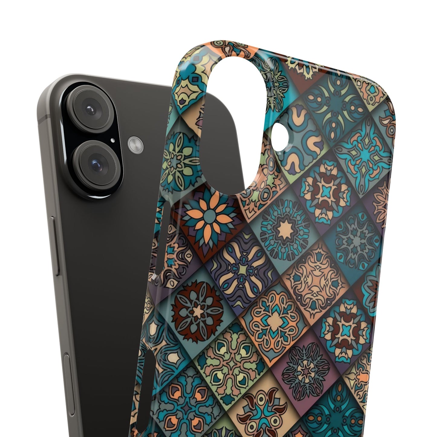 Aztec Geometric Slim Cases, Boho Blue