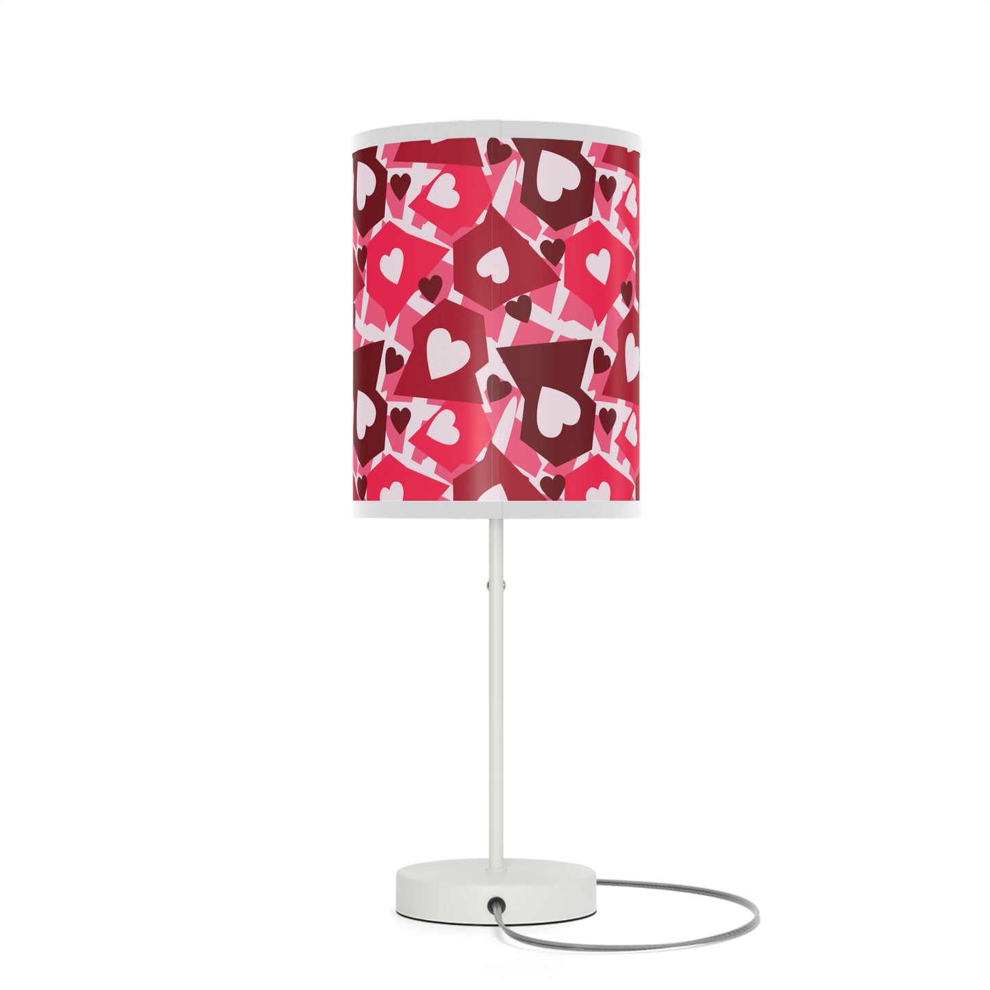 Love in Style: Retro Hearts Lamp on a Stand, US|CA plug / White