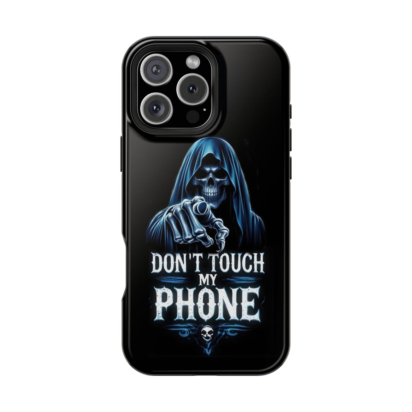 Gothic Magnetic iPhone Case: Don't Touch My Phone