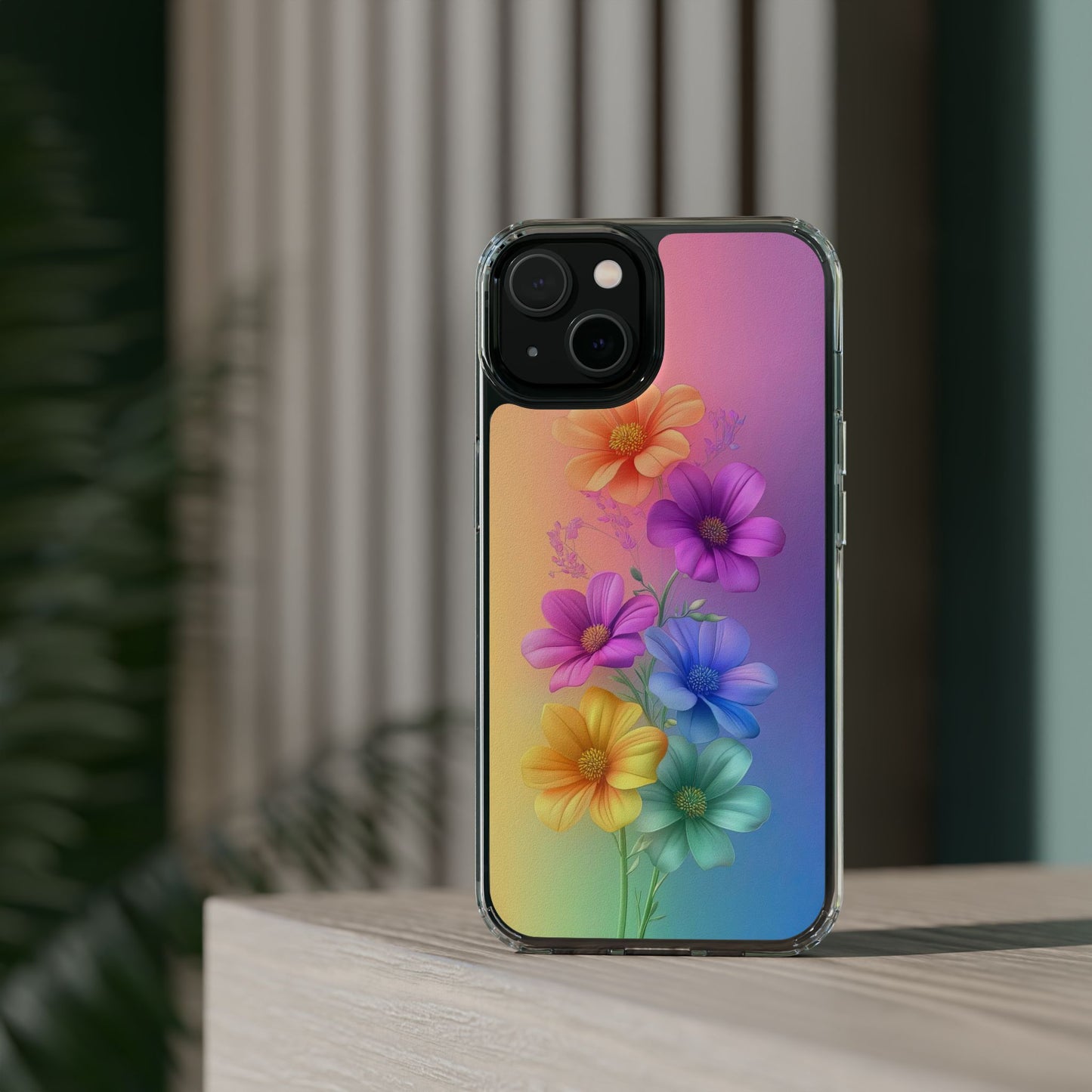 Floral Clear Phone Case – Colorful Flower Design