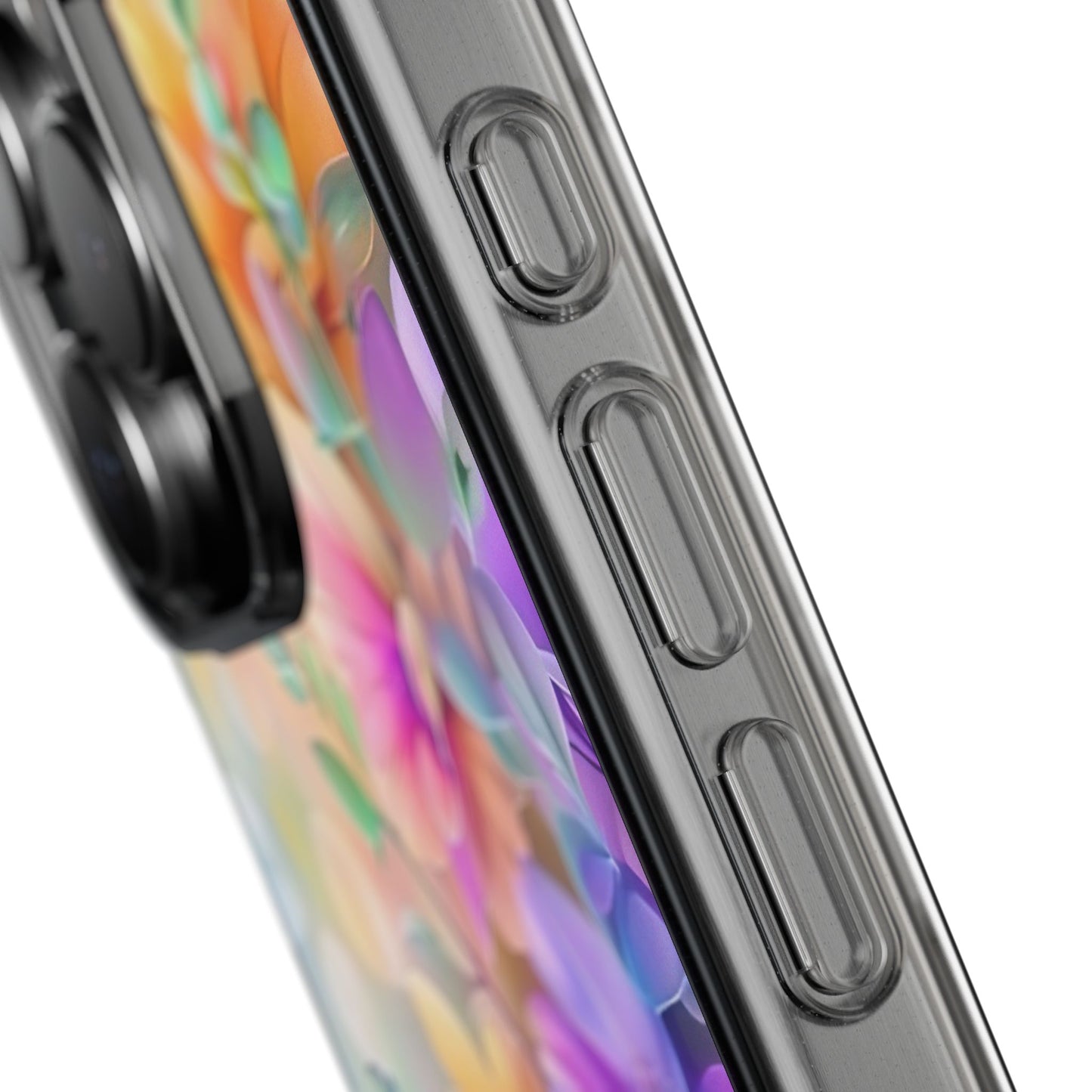 Floral Clear Phone Case -  Colorful Spring Design