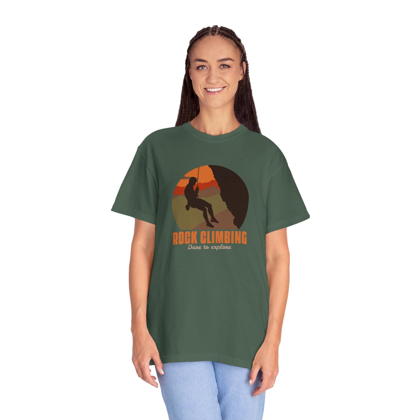 Rock Climbing Dare To Explore Unisex Garment-Dyed T-shirt