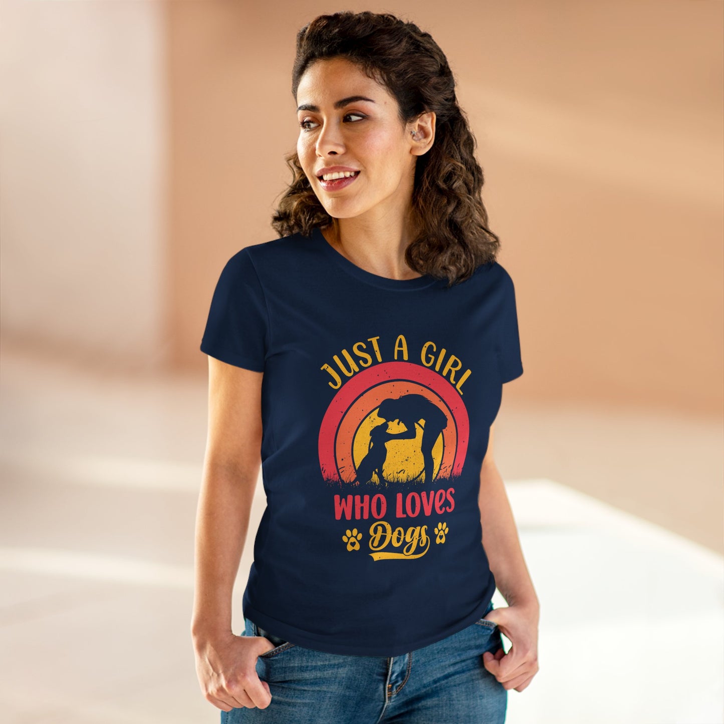 Just a Girl Who Loves Dogs Cotton Tee - Casual Dog Lover Shirt