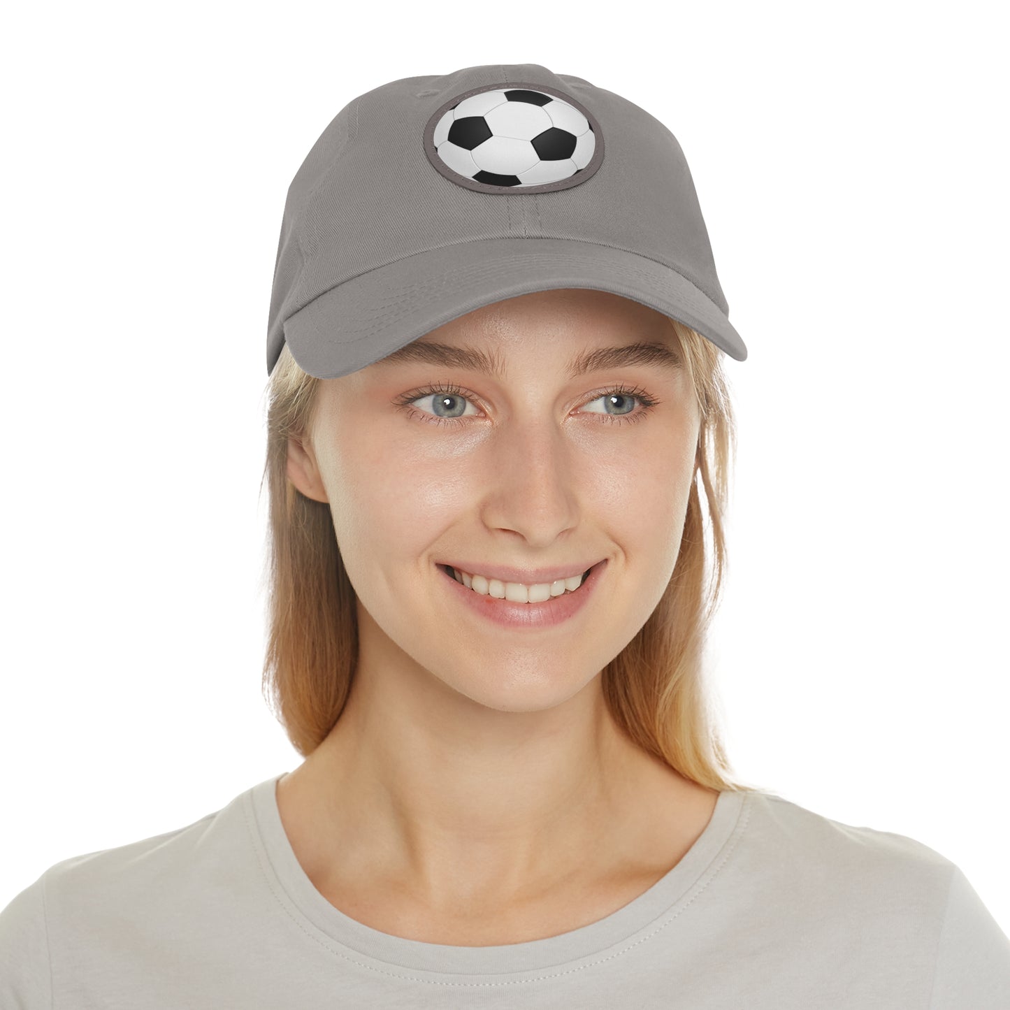 Soccer Dad Hat with Leather Patch (Round)