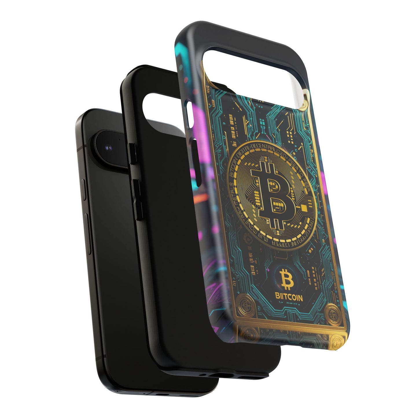 Bitcoin Google Pixel Phone Case - Tough Cases with Cryptocurrency Design