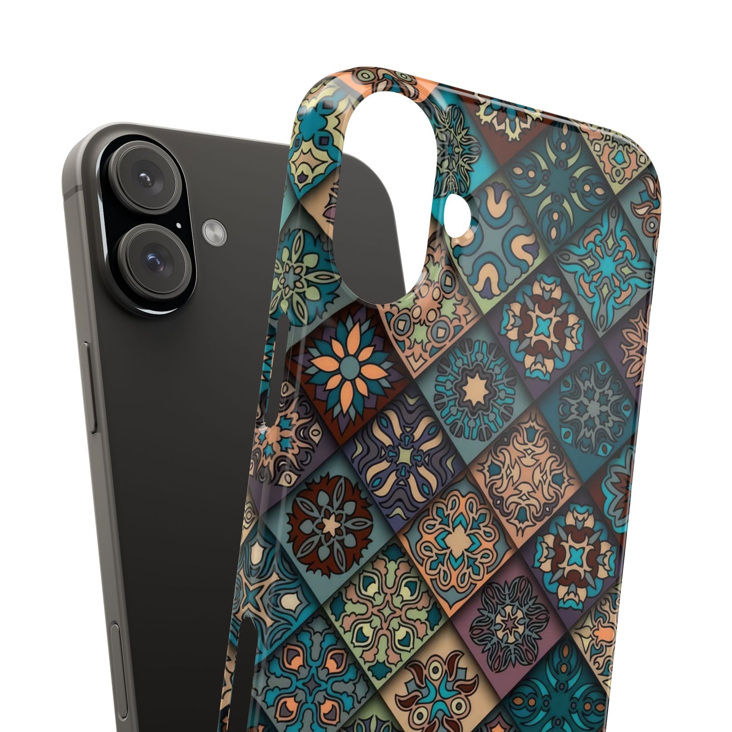 Aztec Geometric Slim Cases, Boho Blue