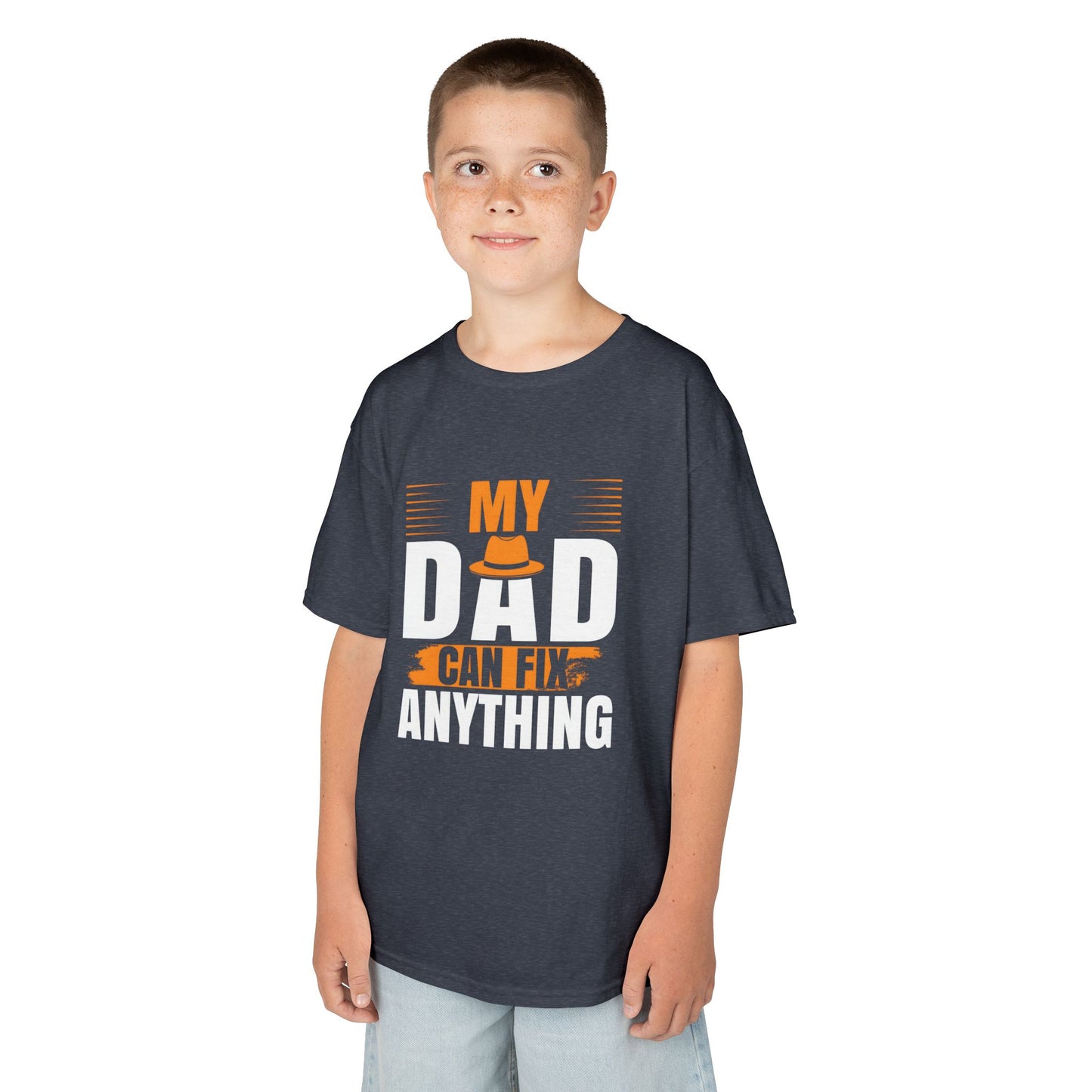 Kids Heavy Cotton™ Tee - 'My Dad Can Fix Anything'