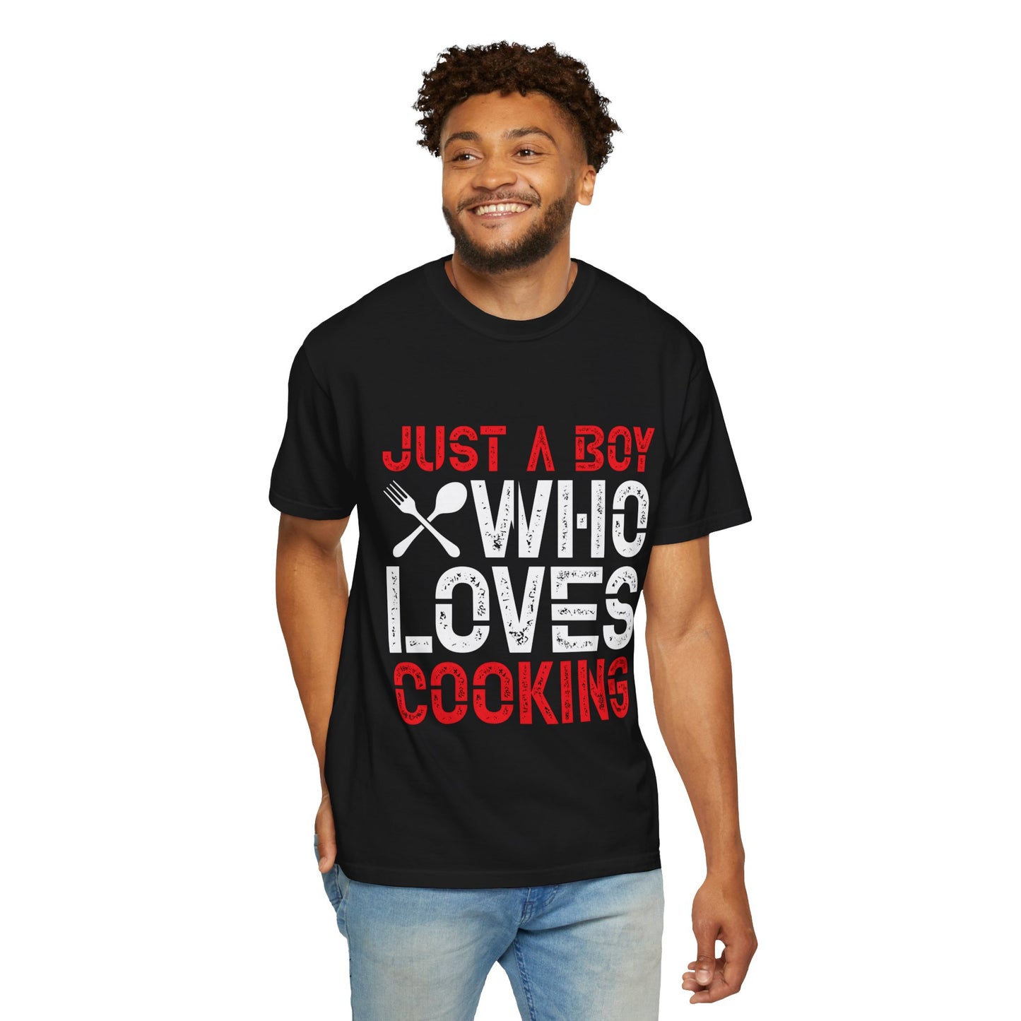 Just a Boy Who Loves Cooking T-Shirt - Unisex Garment-Dyed Tee