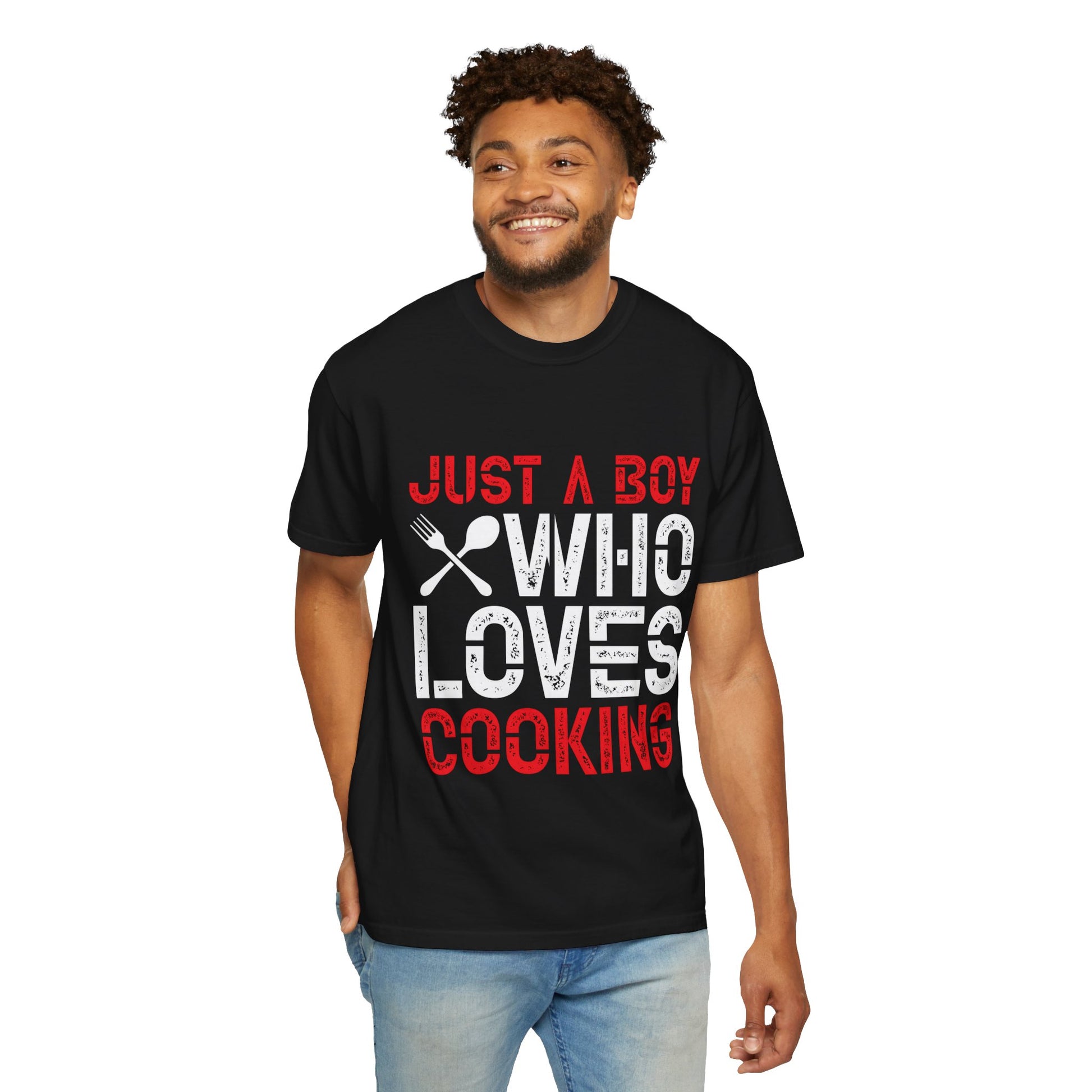 Just a Boy Who Loves Cooking T-Shirt - Unisex Garment-Dyed Tee