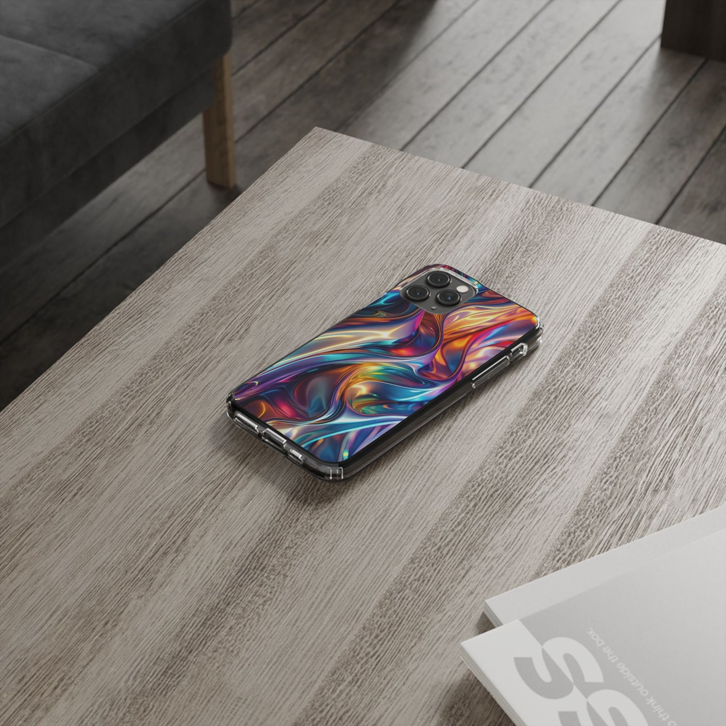 Colorful Clear Case for iPhone – Abstract Art Design