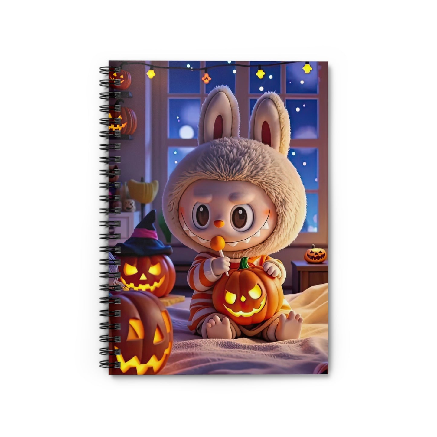 The Monsters Halloween Spiral Notebook 6"x8” – Cute Pumpkin Design