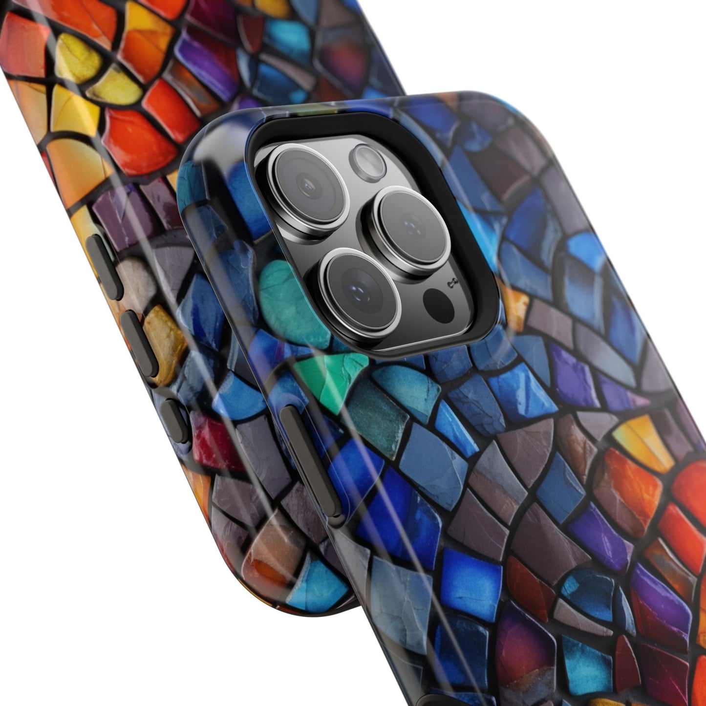 Stained Glass Impact-Resistant Phone Case, Colorful Phone Cover