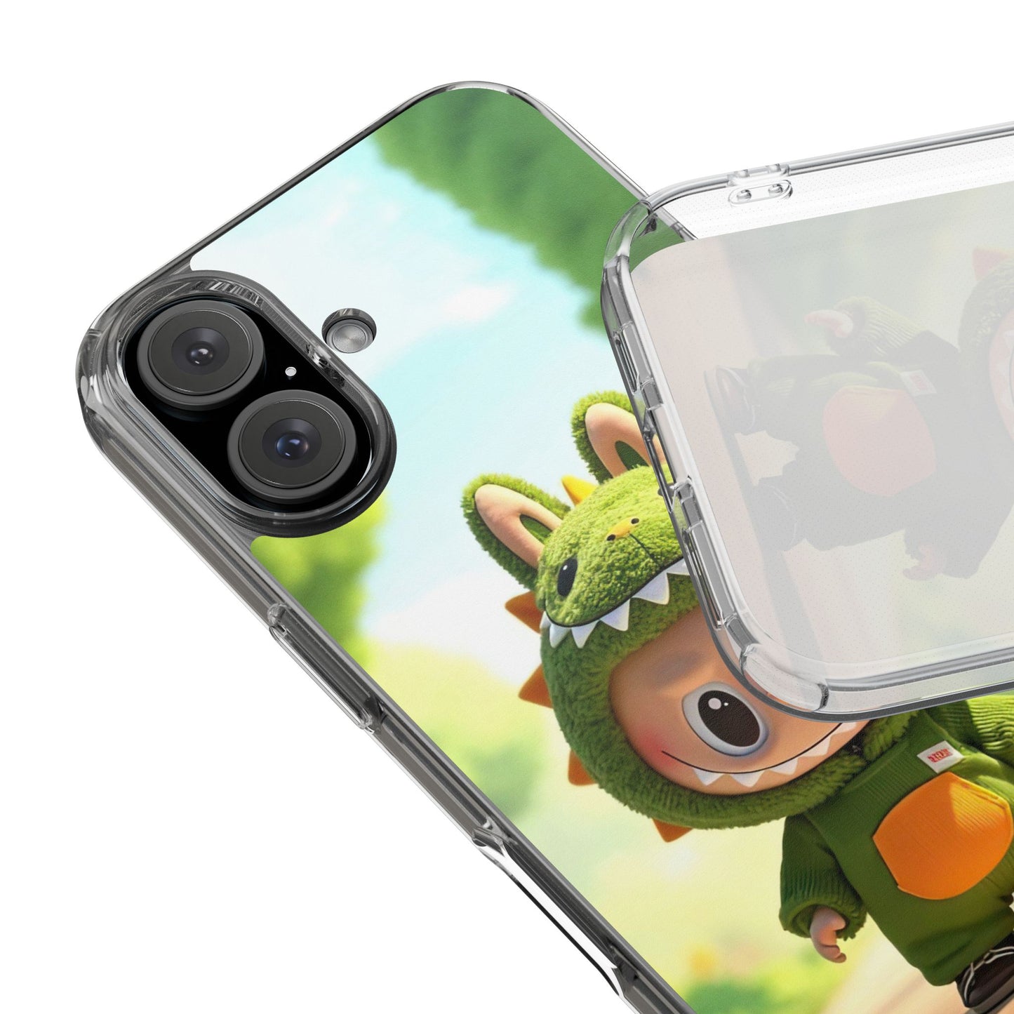 The Monsters Clear Case for iPhone Models – Playful Dinosaur Design