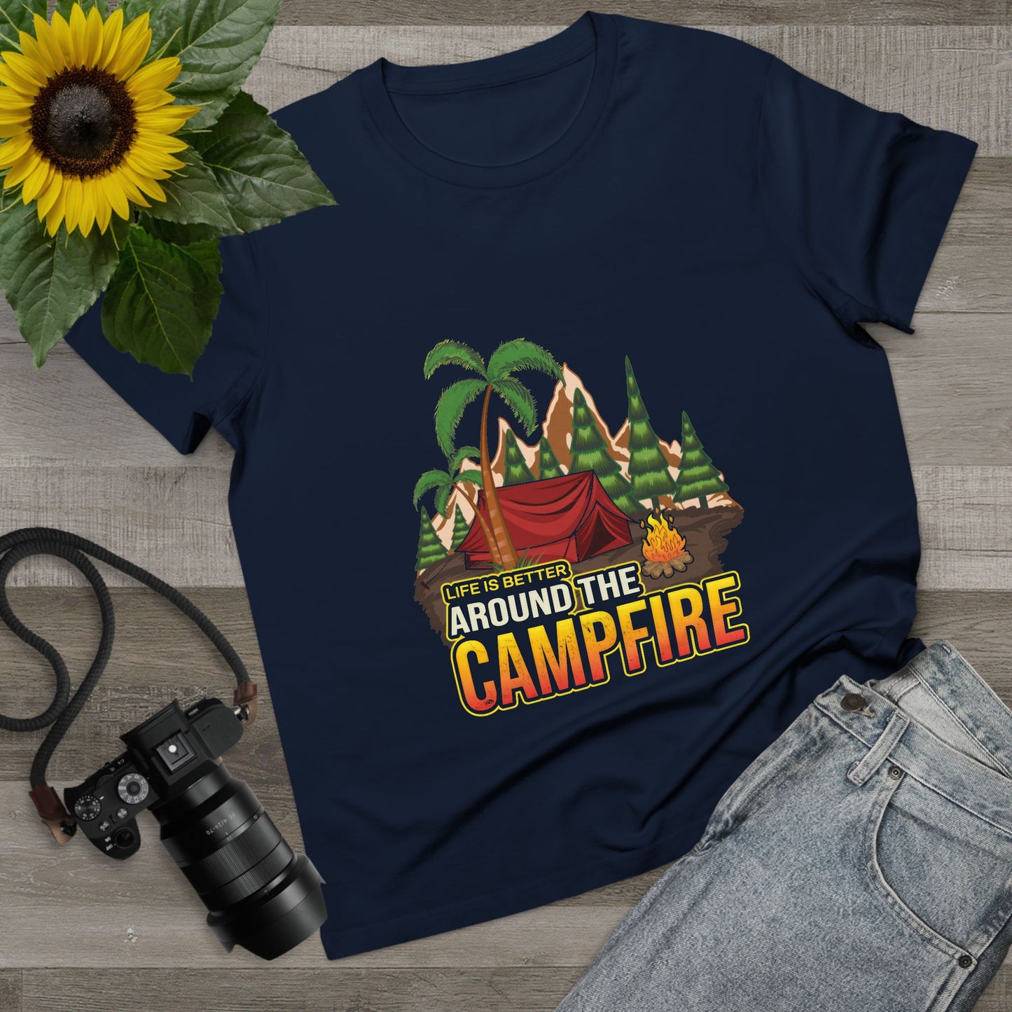 Women's Campfire Vibes Tee - Life is Better Around the Campfire Shirt