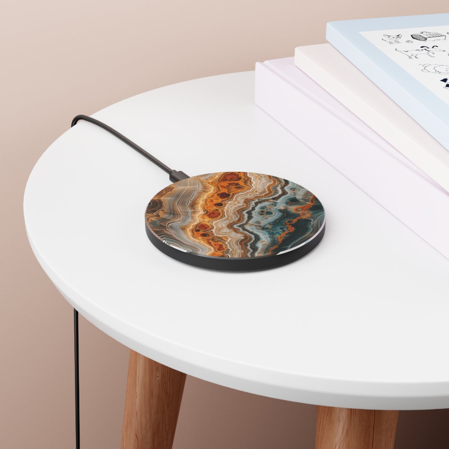 Unique Marble 10W Qi Certified Fast Wireless Charging Pad,  Modern & Stylish Design