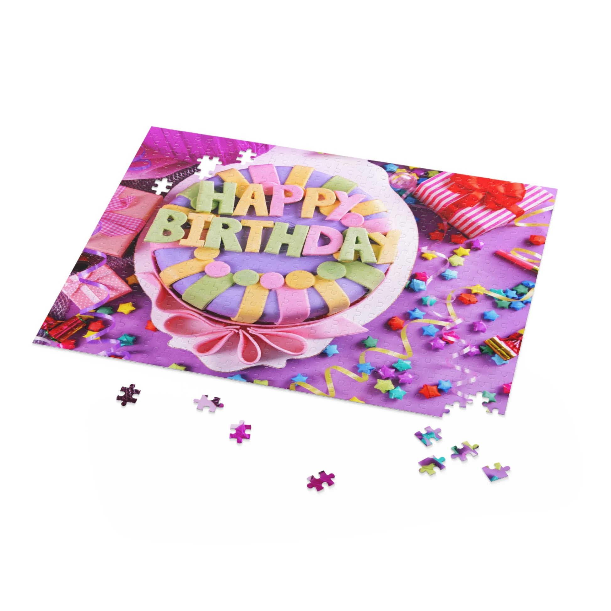 Happy Birthday Puzzle - Colorful 120/252/500-Piece Celebration Jigsaw