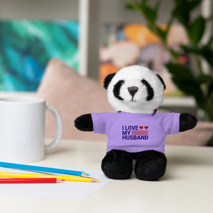 Stuffed Animal with "I love my husband" Tee, Gift for husband