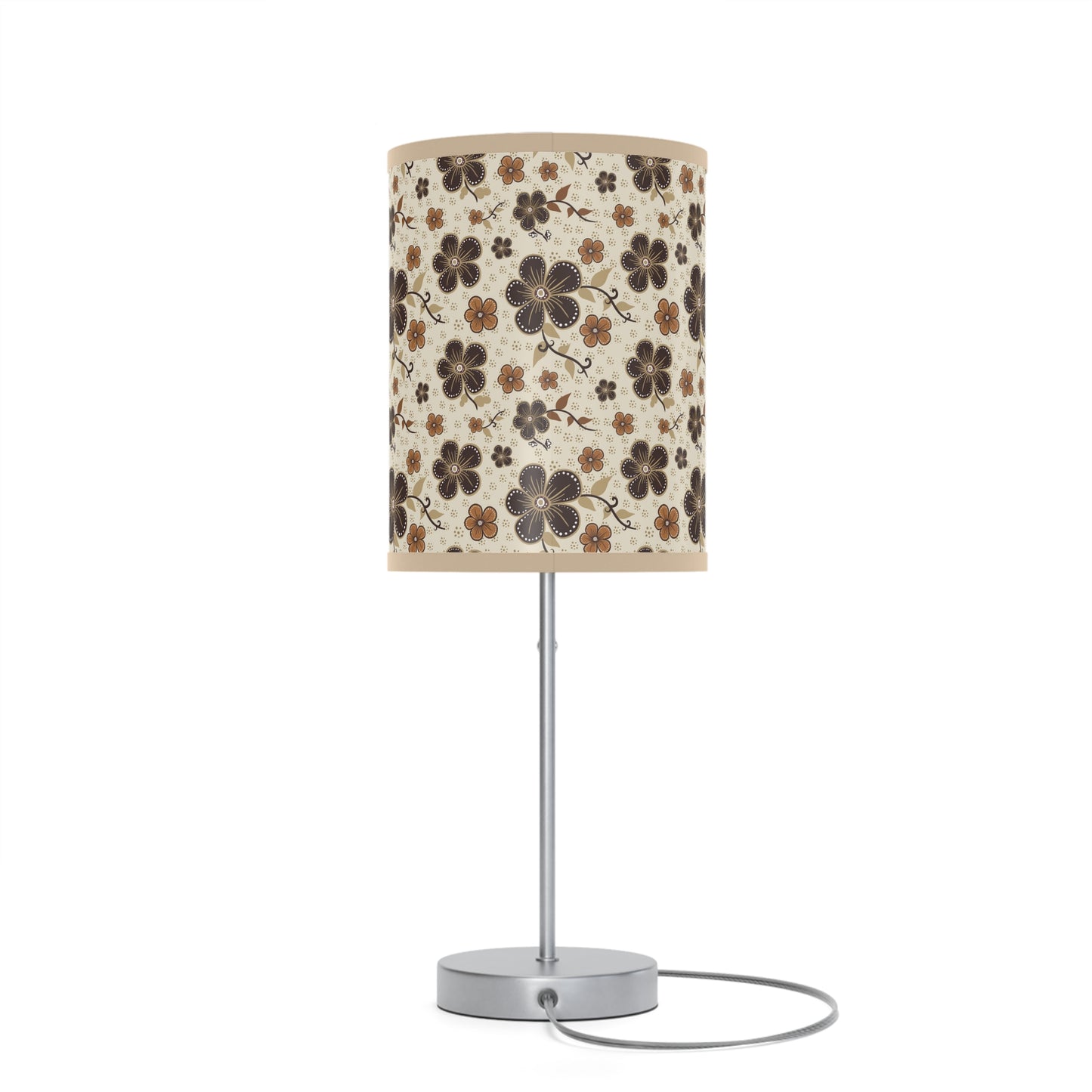 Timeless Elegance: Minimal Floral  Lamp on a Stand, US|CA plug / White