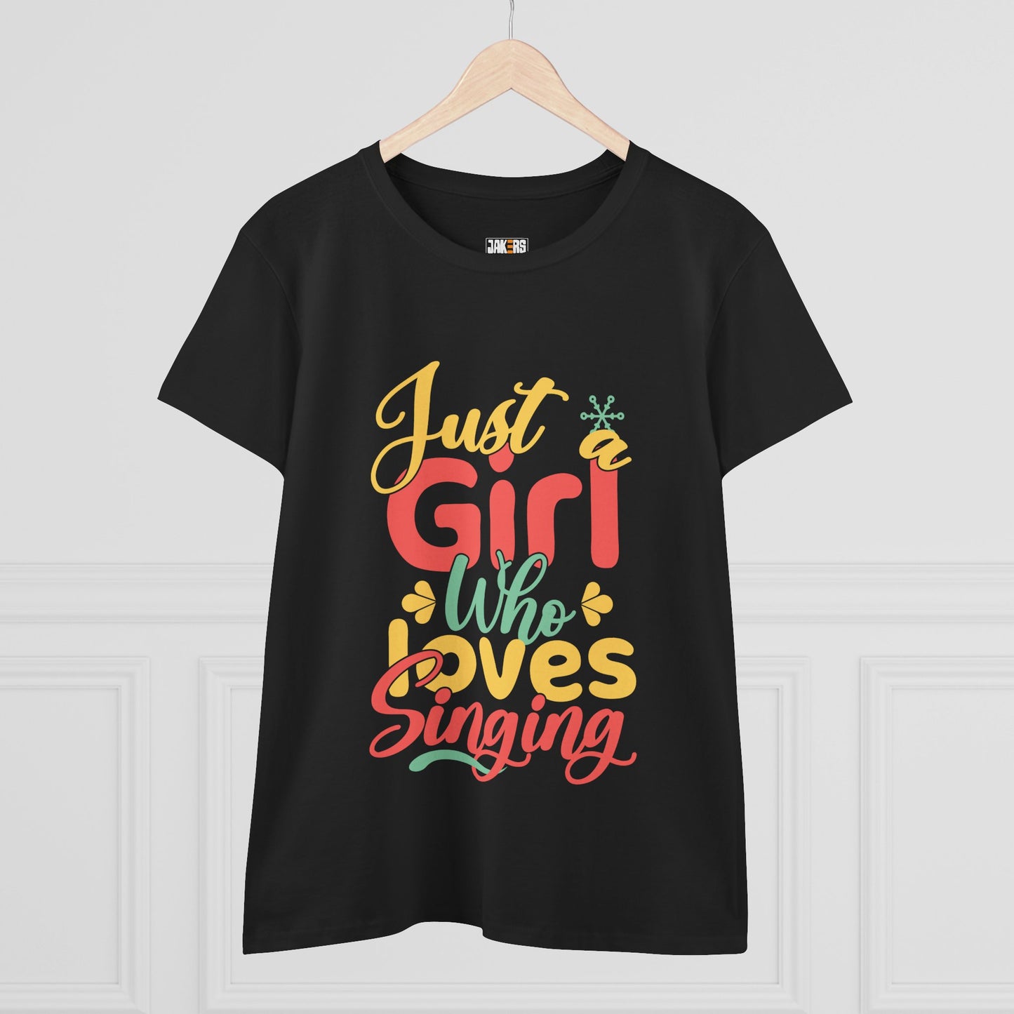 Just a Girl Who Loves Singing Tee - Women's Midweight Cotton T-Shirt
