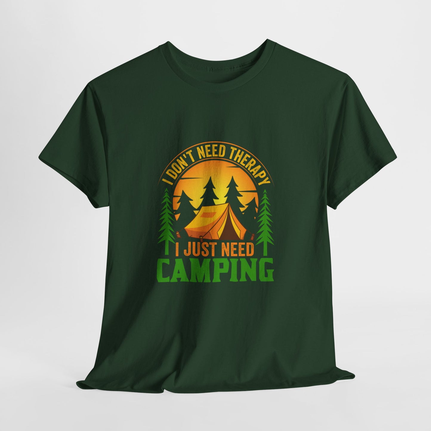 Camping Therapy Unisex Heavy Cotton Tee - Perfect for Outdoor Enthusiasts