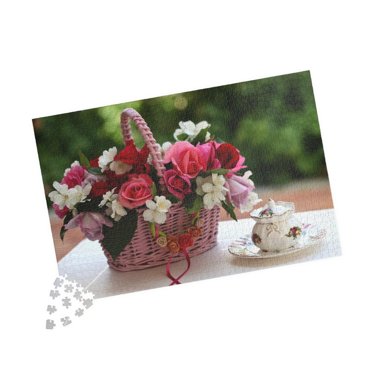 Puzzle - Floral Basket - 1014 Pieces - Relaxation & Family Fun