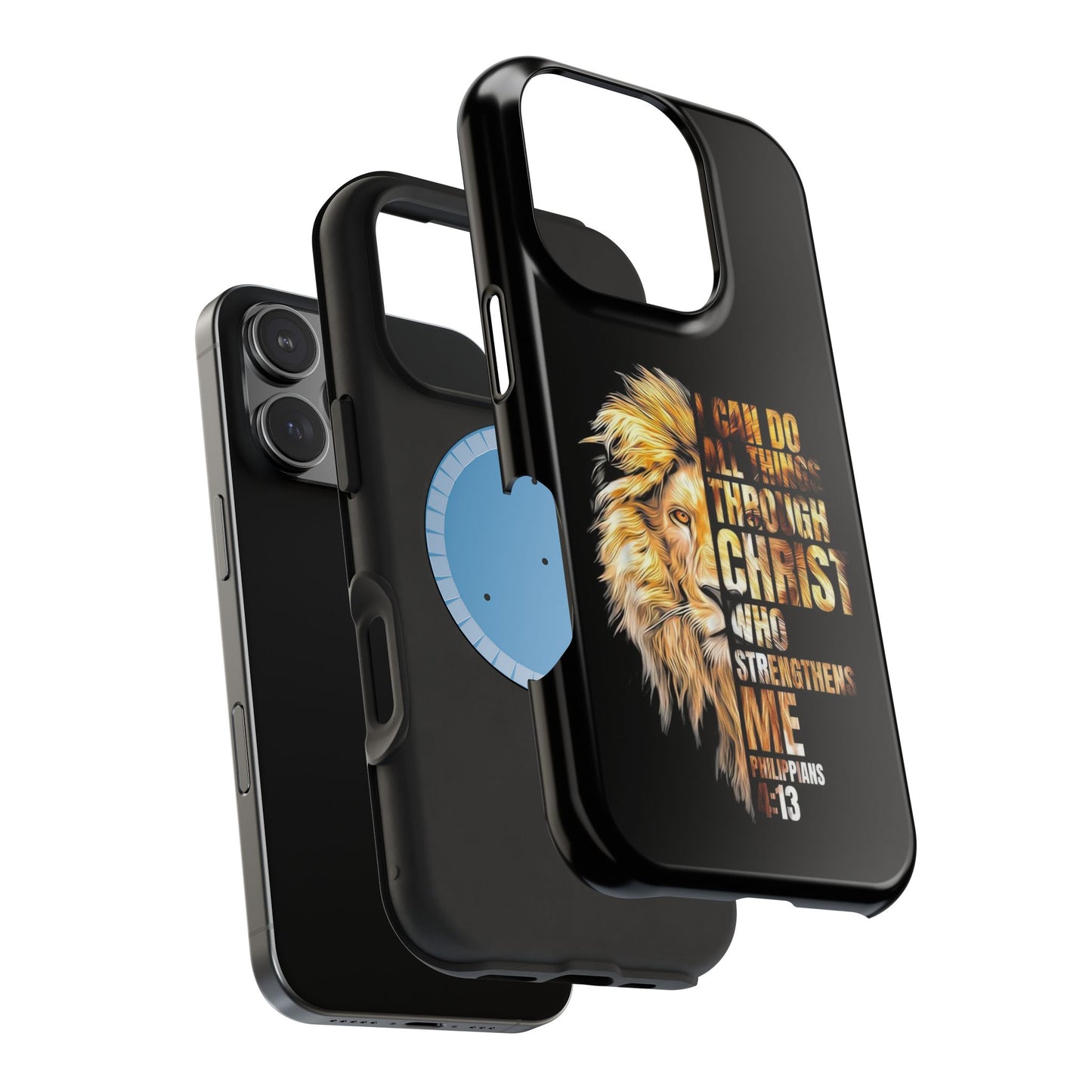 Inspirational Lion Magnetic iPhone Case, Strength & Faith, Christian Accessories