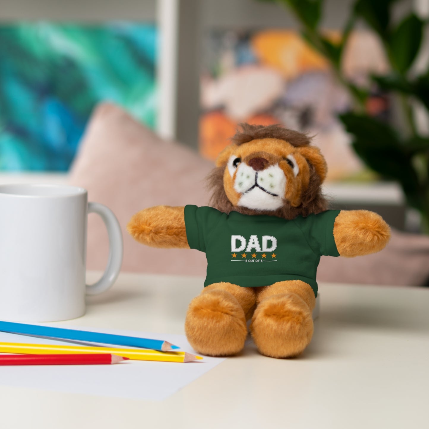 Stuffed Animal with T-Shirt, Gift for Dad