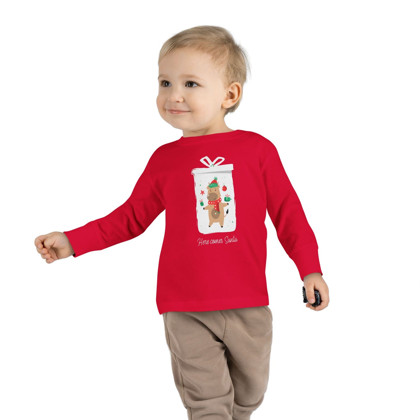 Here Comes Santa Toddler Long Sleeve Tee