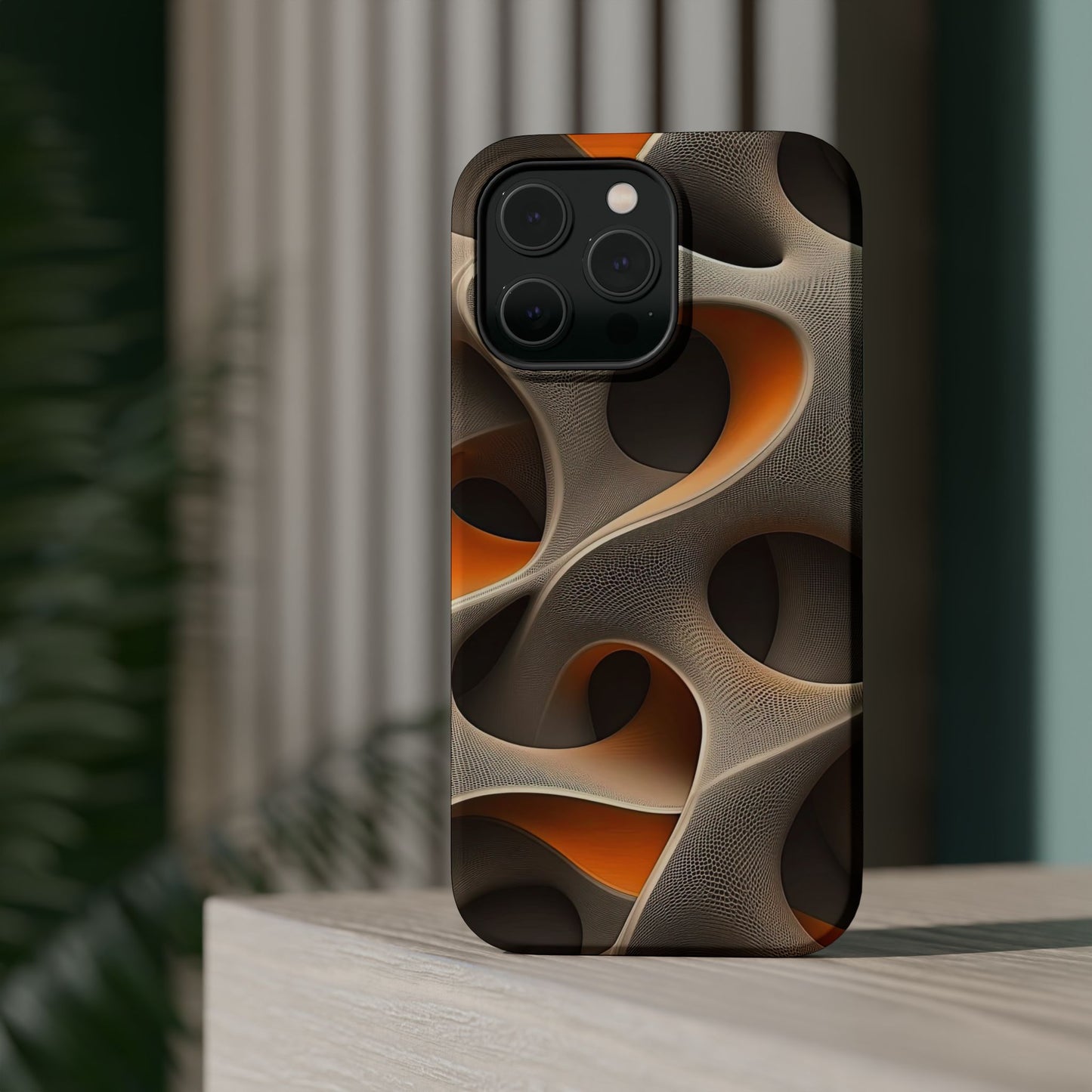 Stylish Magnetic Phone Cases, Abstract Geometric Design