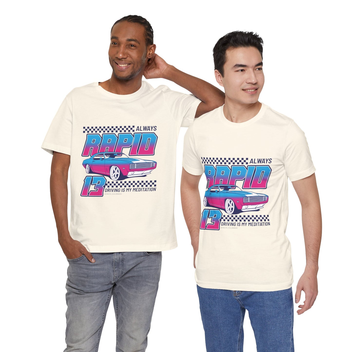 Camiseta de manga corta unisex "Conducir siempre rápido es mi meditación" 