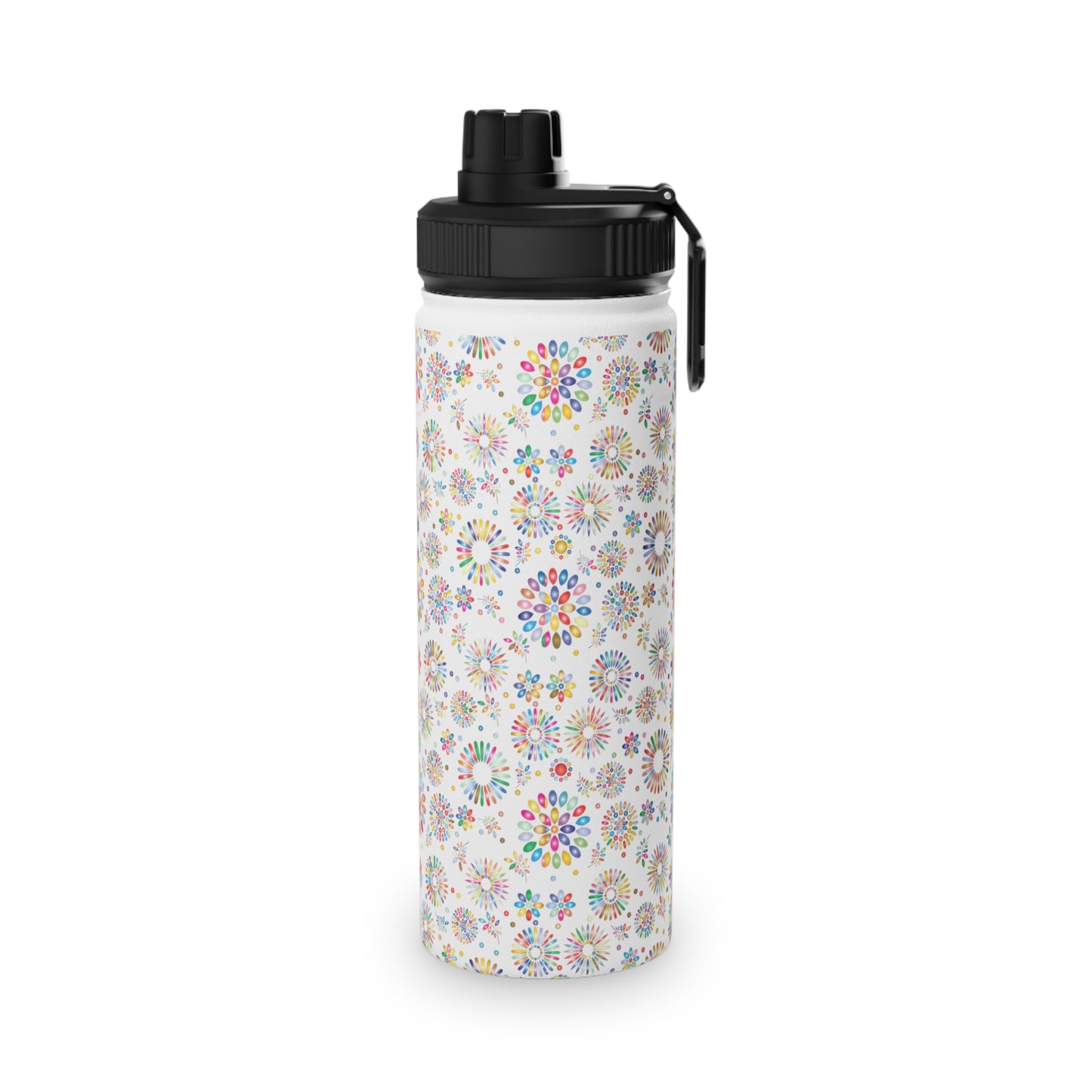 Vibrant Vibes Stainless Steel Water Bottle, Sports Lid