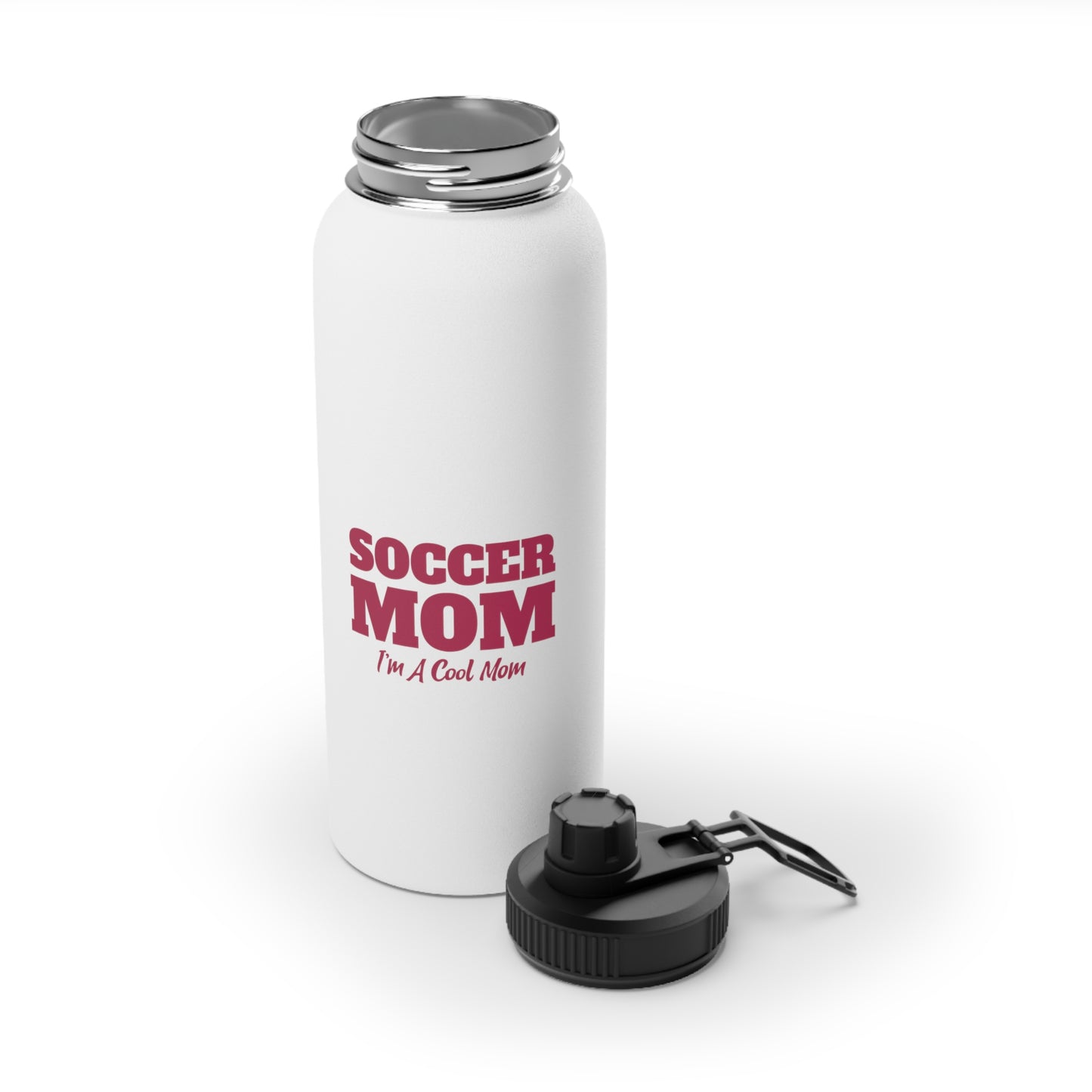 Soccer Mom Stainless Steel Water Bottle, Sports Lid