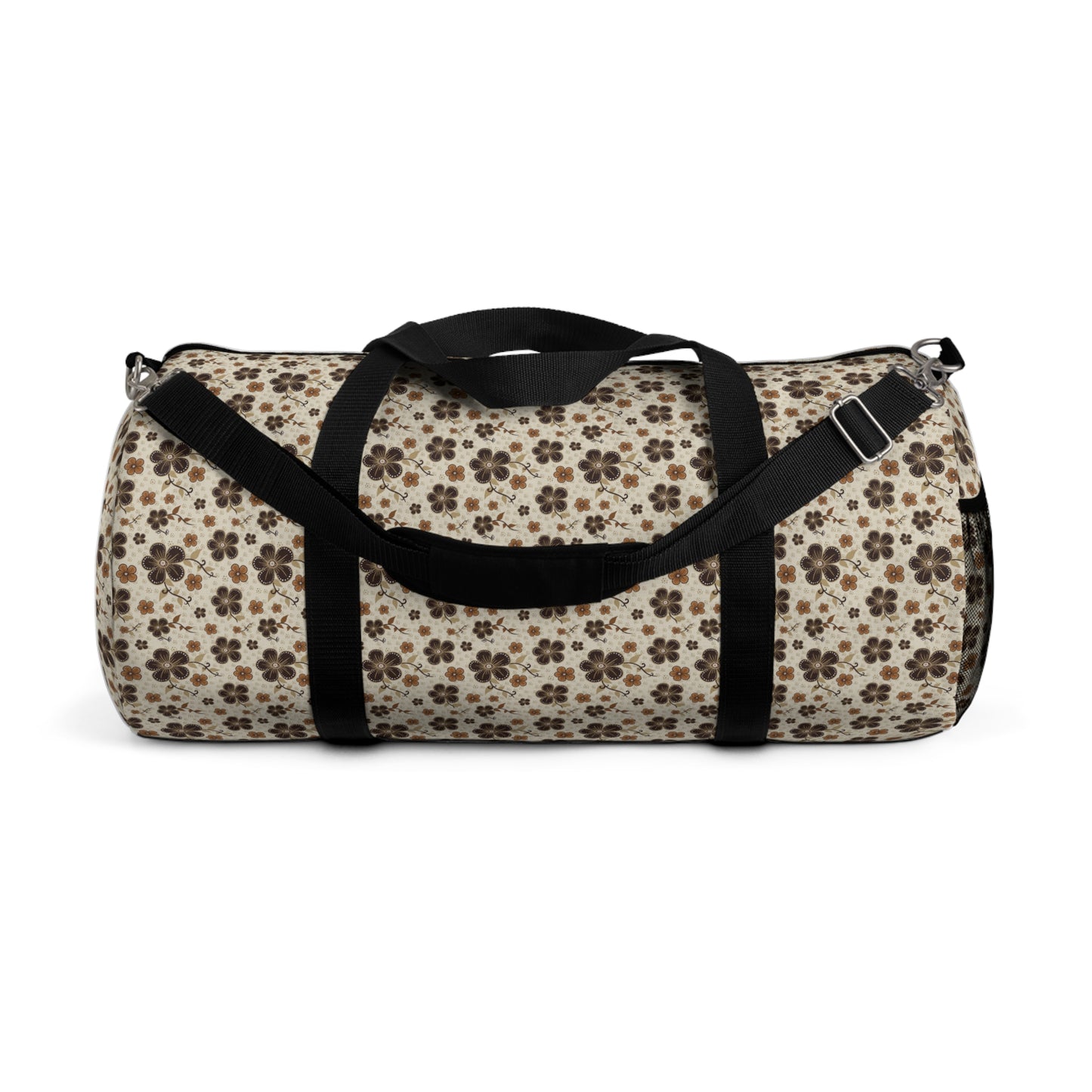 Timeless Elegance: Minimal Floral Duffel Bag / Beige