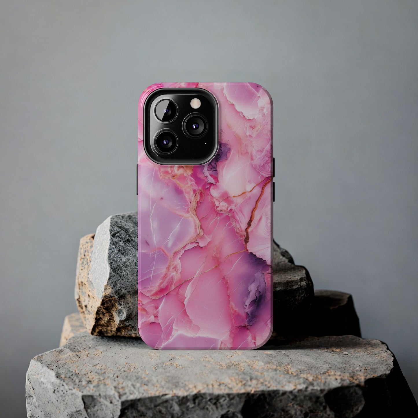 Pink Marble Tough Cases for iPhone, Stylish Protective Covers