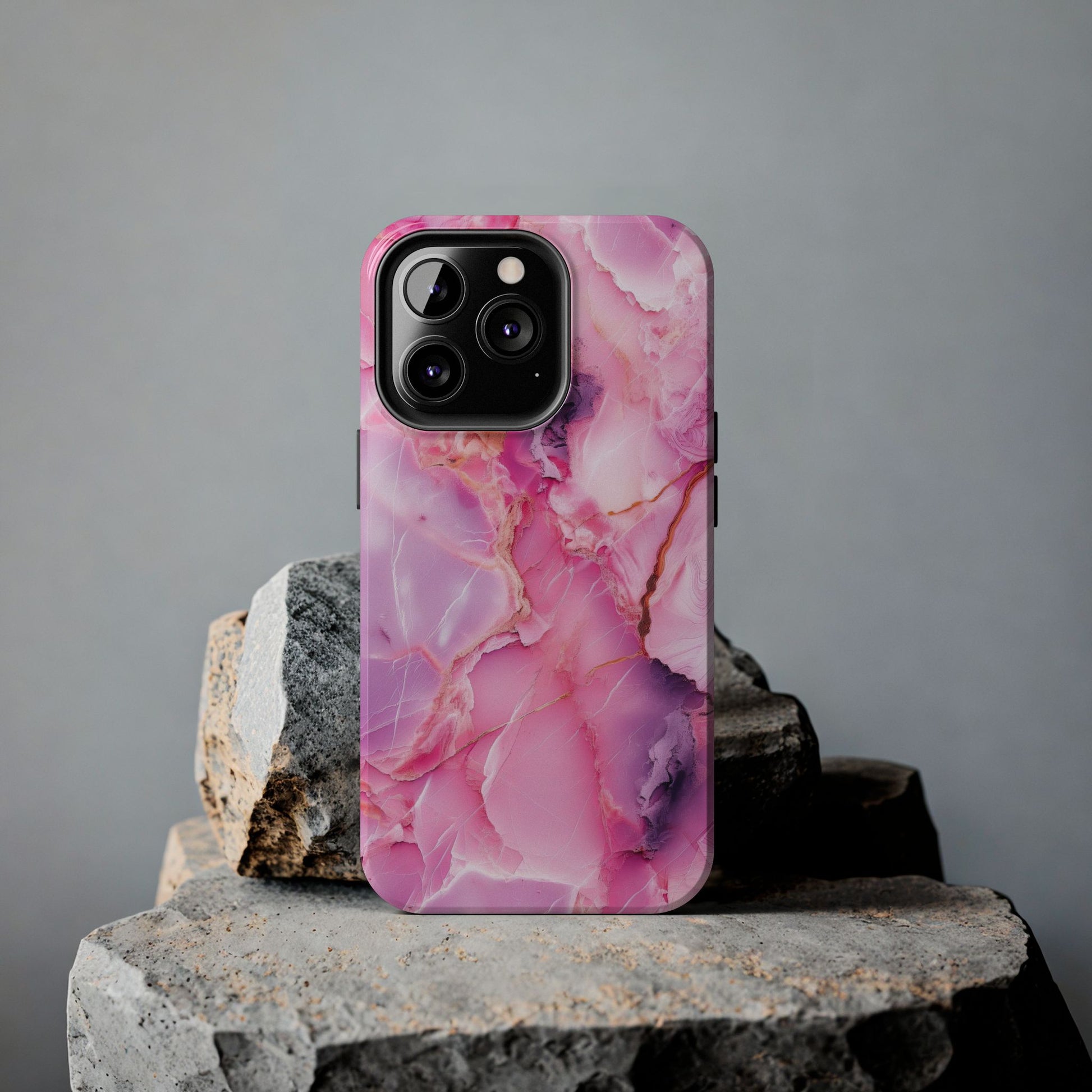 Pink Marble Tough Cases for iPhone, Stylish Protective Covers