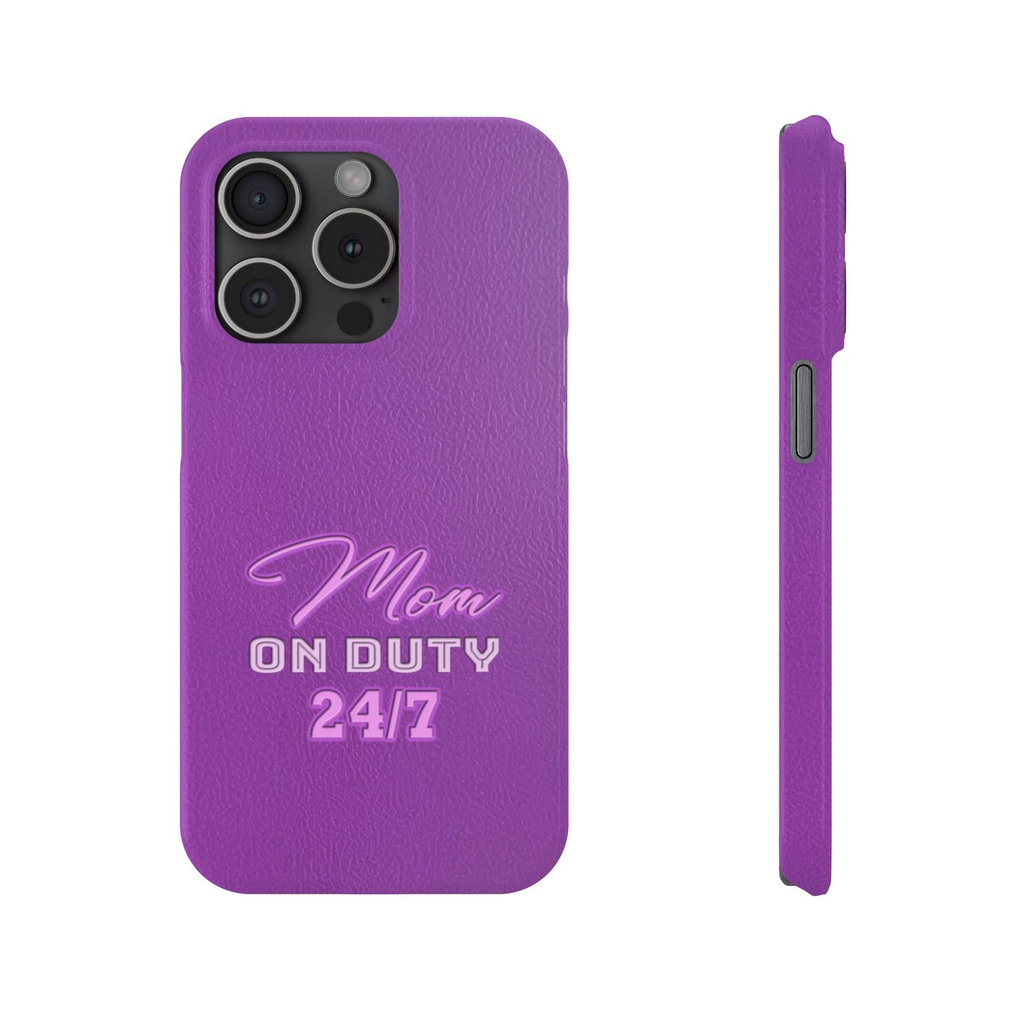 Mom On Duty Slim Case, Purple Case for Mothers