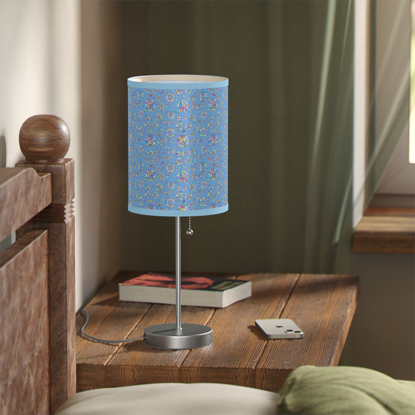 Vibrant Vibes: Happy Color Lamp on a Stand, US|CA plug / Light Blue