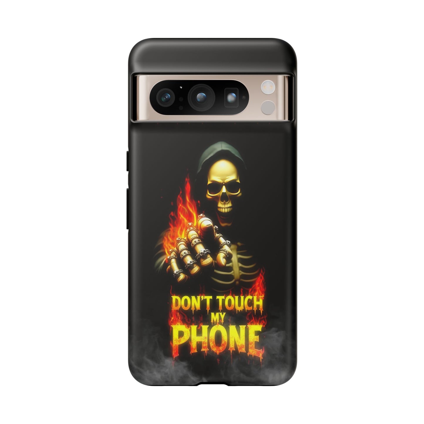 Skull Design Google Pixel Phone Case, Don't Touch My Phone Mobile Cover