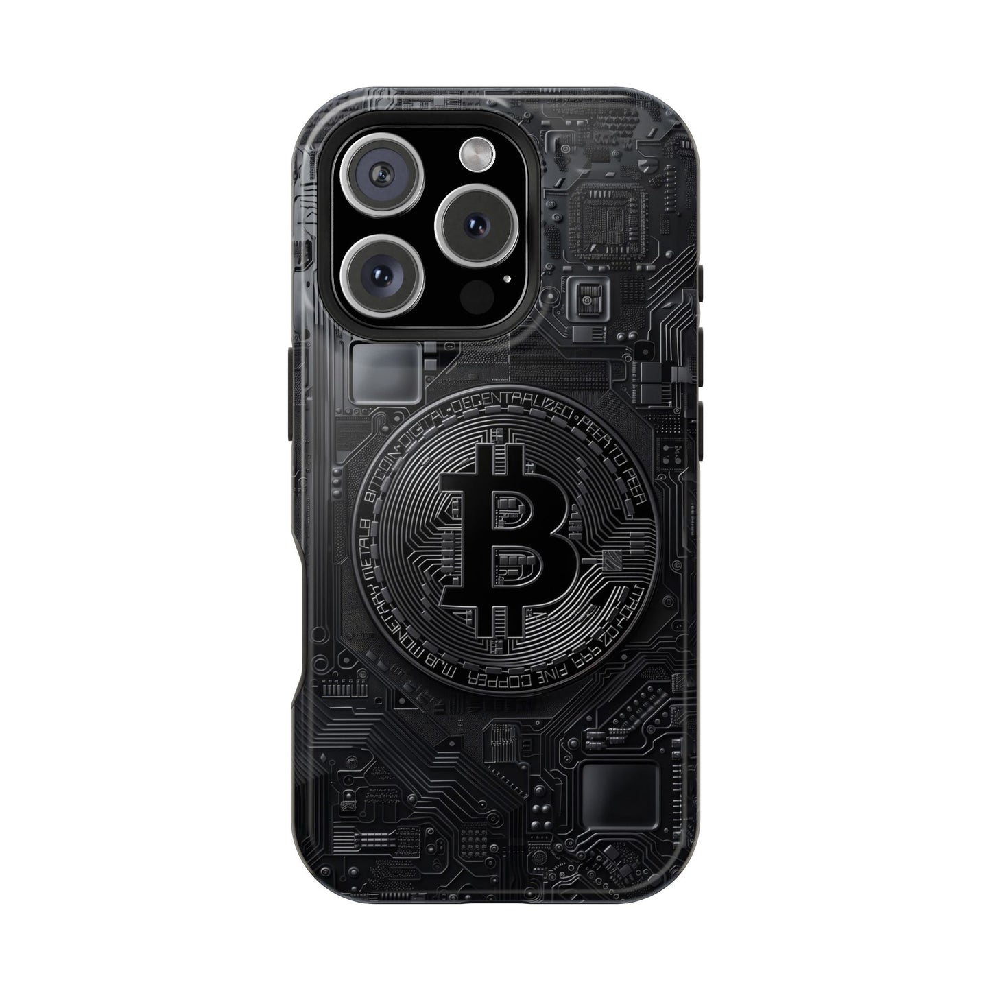 Black Bitcoin Magnetic iPhone Cases - Ideal for Tech Enthusiasts