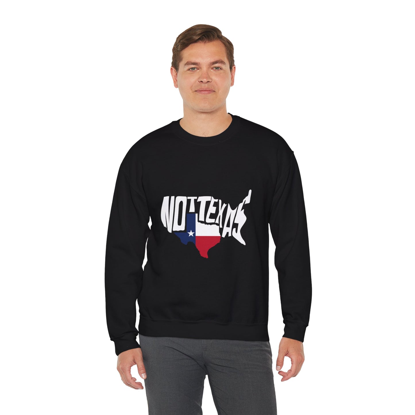 Not Texas Unisex Heavy Blend™ Crewneck Sweatshirt - Funny Texas Humor