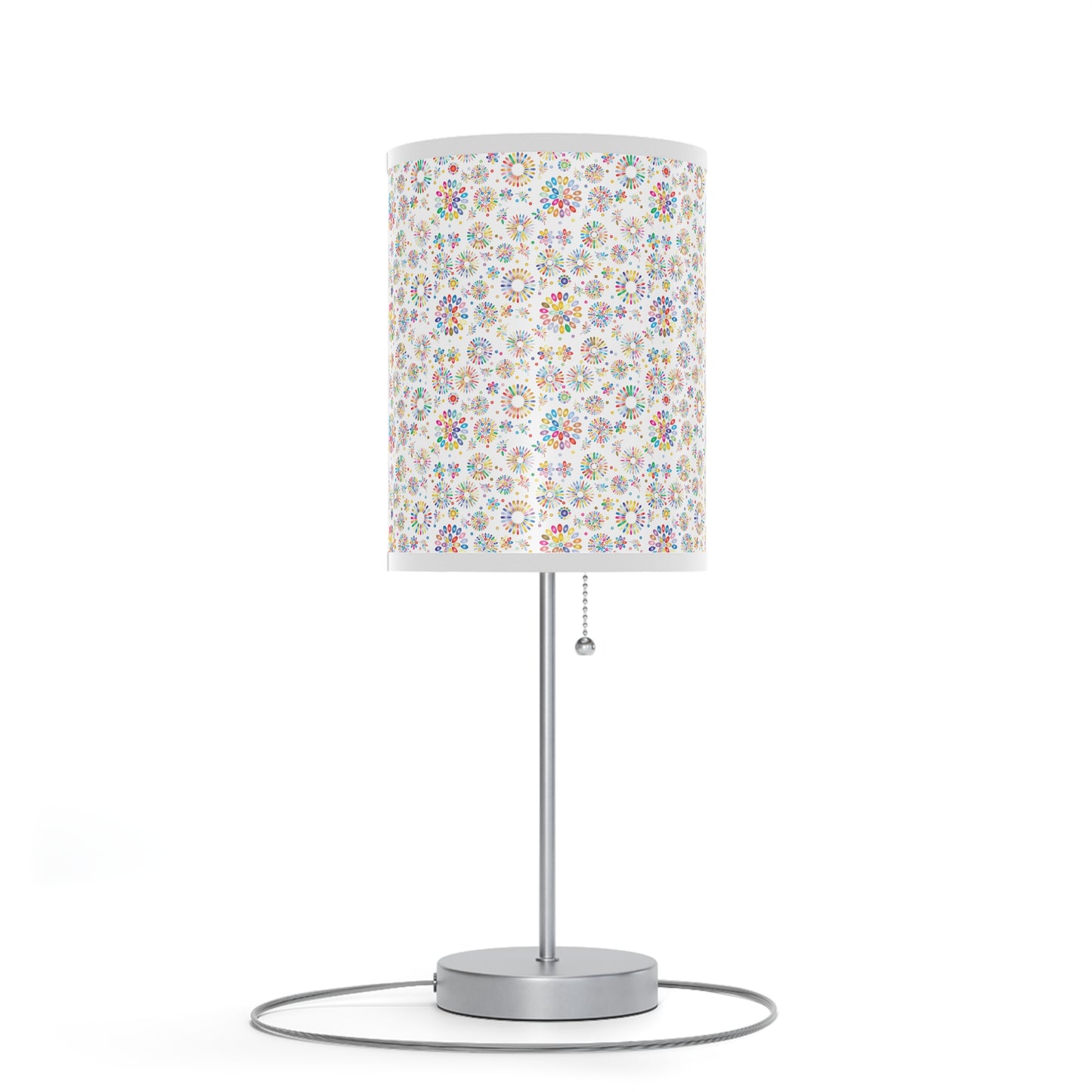 Vibrant Vibes: Happy Color Lamp on a Stand, US|CA plug / White