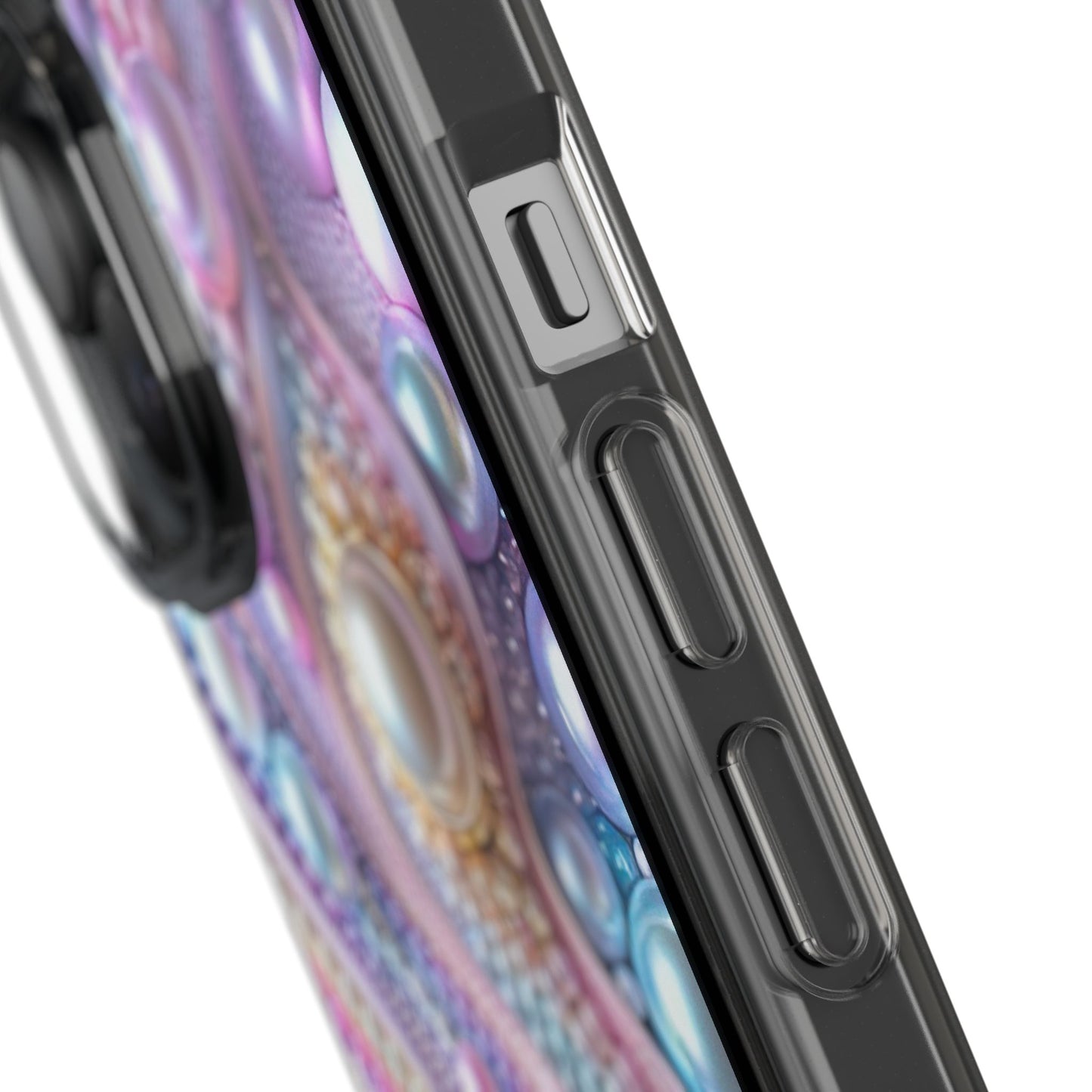 Colorful Pearl Wave Clear Phone Case, Elegant iPhone Cover