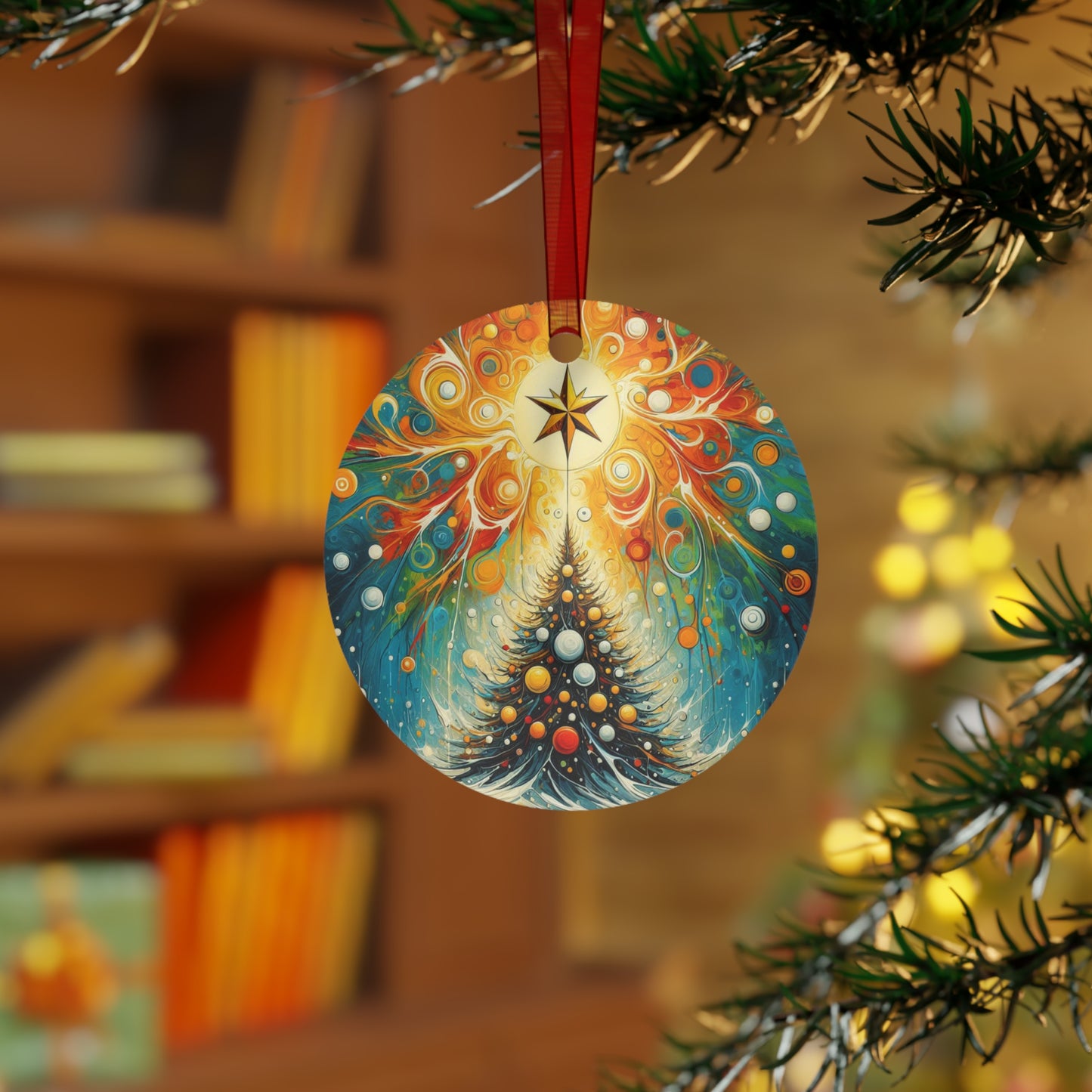 Cosmic Christmas Metal Ornaments, 2-Side Print