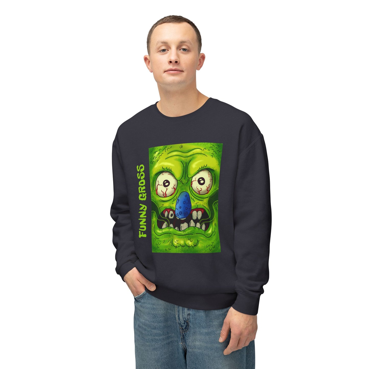 Funny Gross Unisex Lightweight Crewneck Sweatshirt