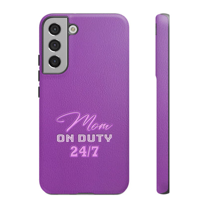 Mom On Duty Impact-Resistant Case, Purple Case for Mothers