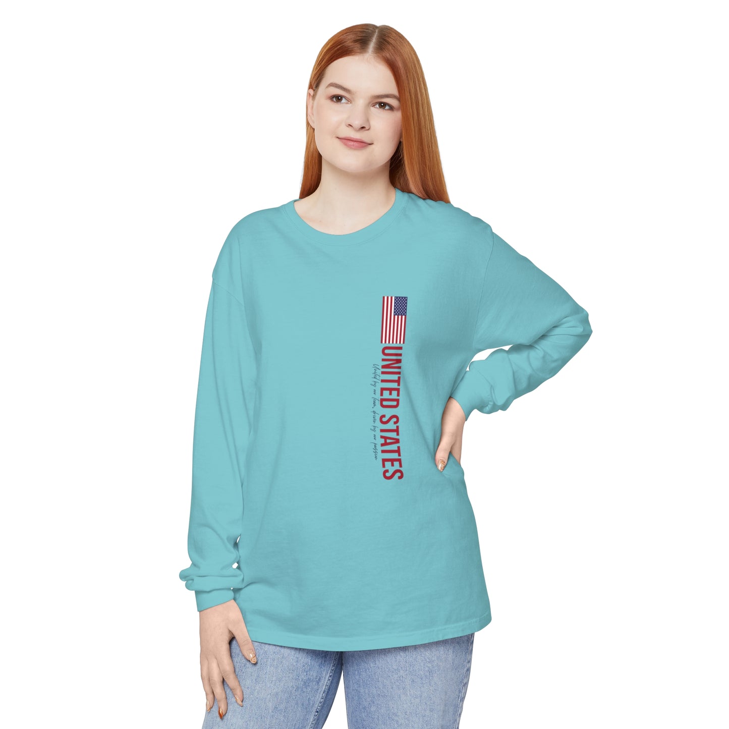 One Nation, One Dream Unisex Garment-dyed Long Sleeve T-Shirt