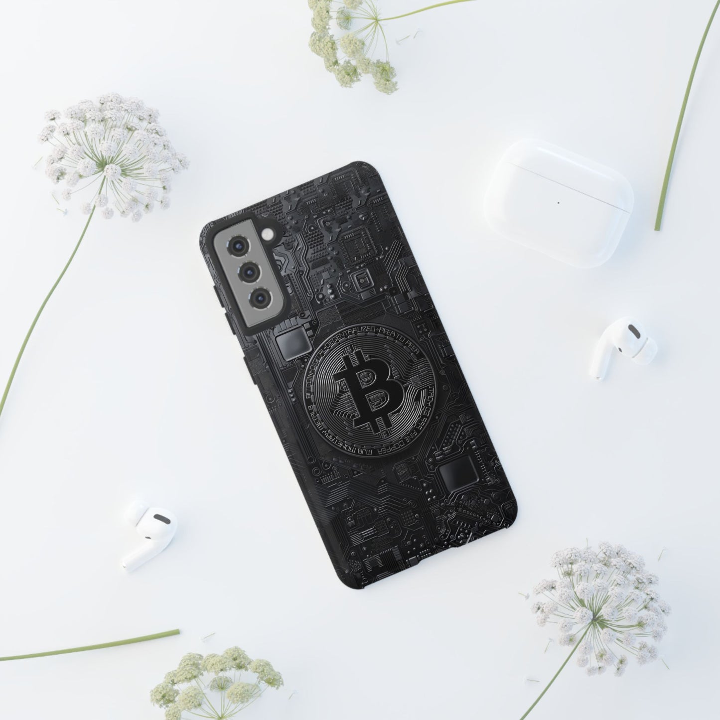 Bitcoin Samsung Tough Phone Case, Cryptocurrency Protection Cover