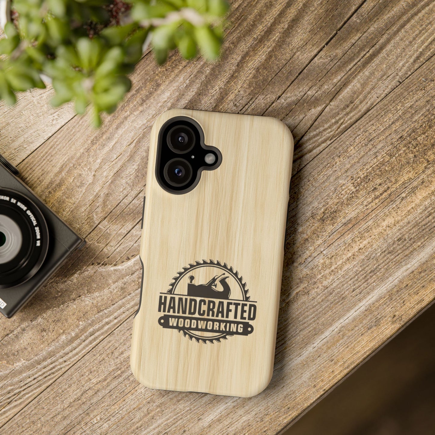 Handcrafted Woodworking Logo Magnetic Phone Cases