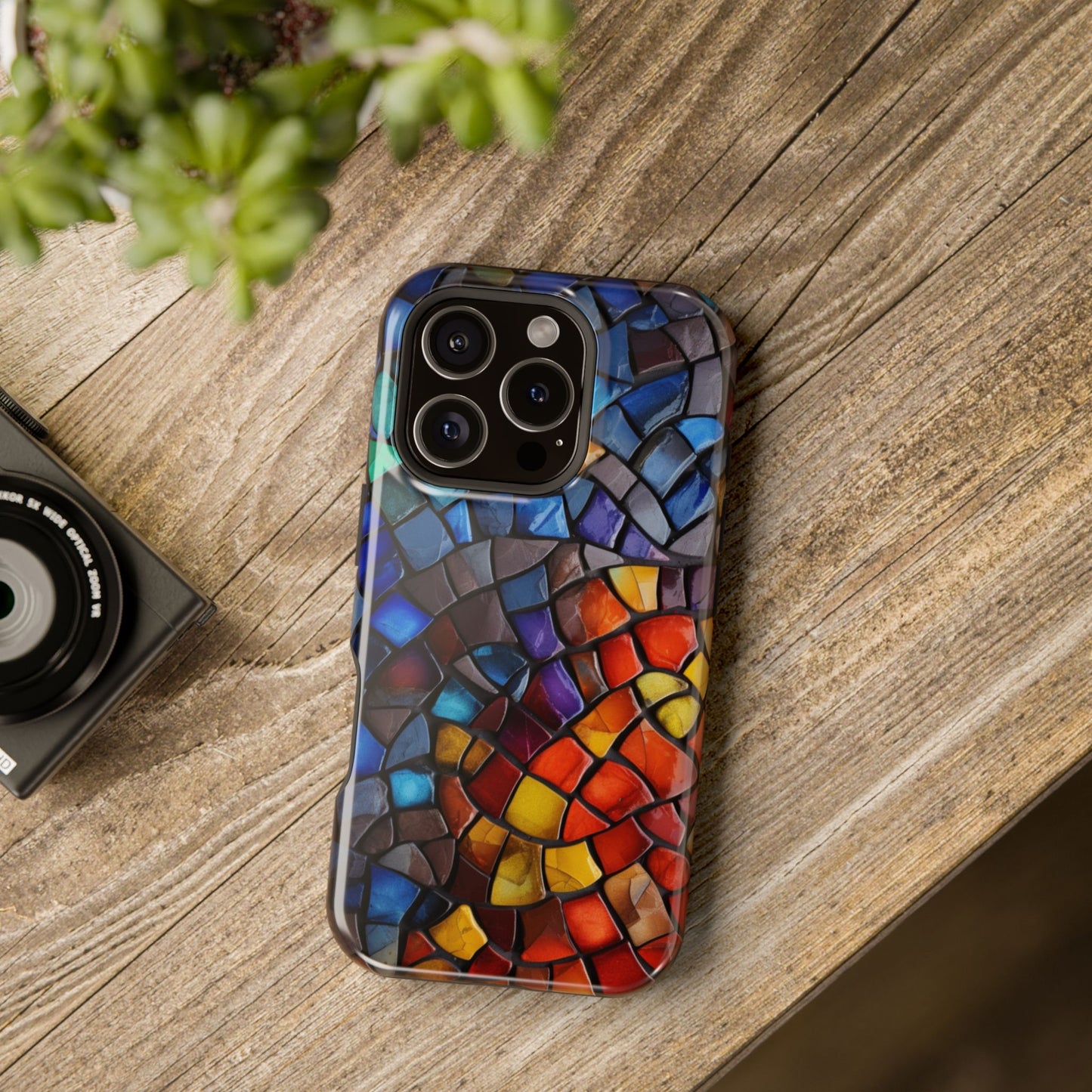 Stained Glass Impact-Resistant Phone Case, Colorful Phone Cover